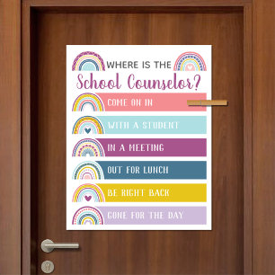 Where is School Counselor Office Door Sign Rainbow