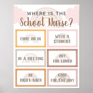 Where is School Nurse Office Door Sign Rainbow