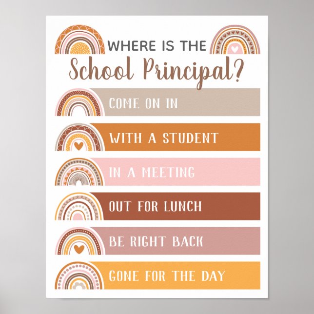 Where is School Principal Office Door Sign Rainbow (Front)