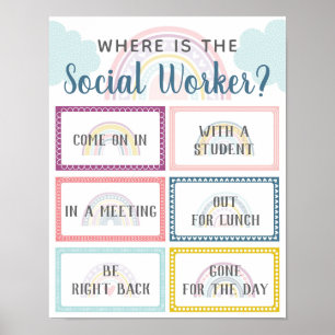 Where is Social Worker Office Door Sign Rainbow