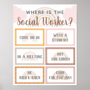 Where is Social Worker Office Door Sign Rainbow