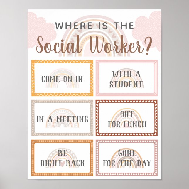 Where is Social Worker Office Door Sign Rainbow (Front)