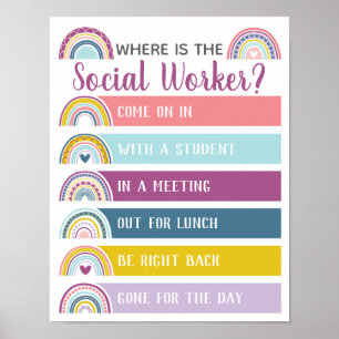 Where is Social Worker Office Door Sign Rainbow