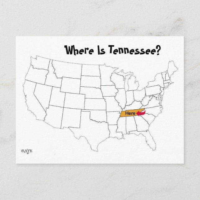 Where Is Tennessee? Postcard (Front)