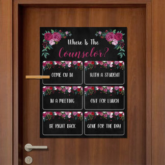 Where is the Counsellor Office Door Sign
