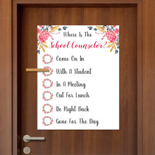 Where is the Counsellor Office Door Sign