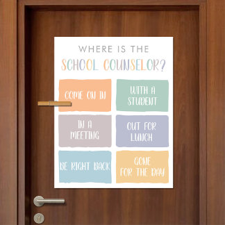 Where is the Counsellor Office Door Sign
