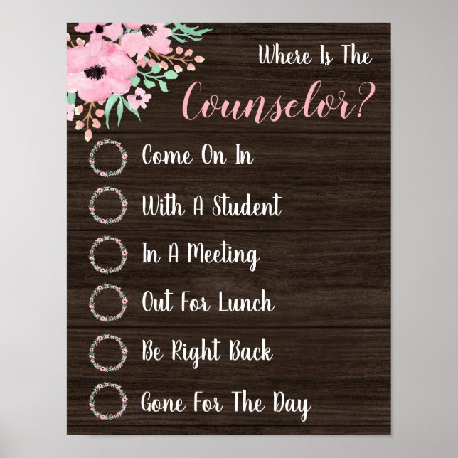 Where is the Counsellor Office Door Sign (Front)