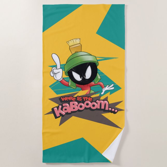 "Where is the Kabooom" MARVIN THE MARTIAN™ Points Beach Towel (Front)