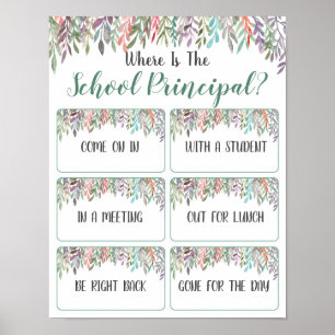 Where is the Principal Office Door Sign