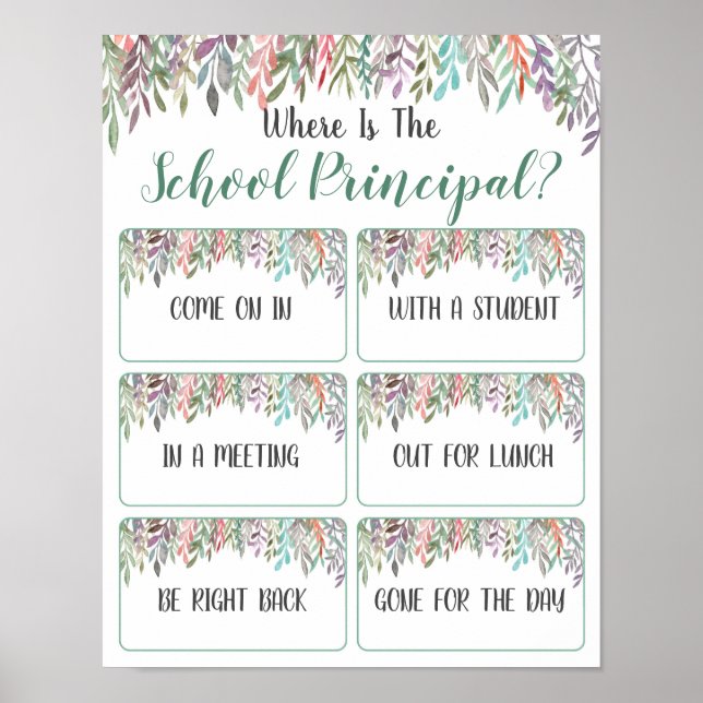 Where is the Principal Office Door Sign (Front)