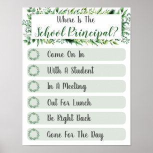 Where is the Principal Office Door Sign