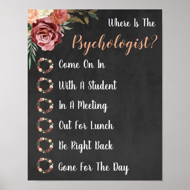 Where is the Psychologist Office Door Sign (Front)