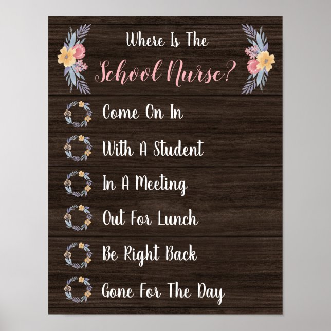 Where is the School Nurse Office Door Sign (Front)