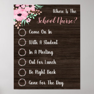 Where is the School Nurse Office Door Sign