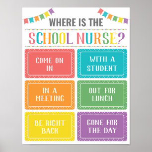 Where is the School Nurse Office Door Sign