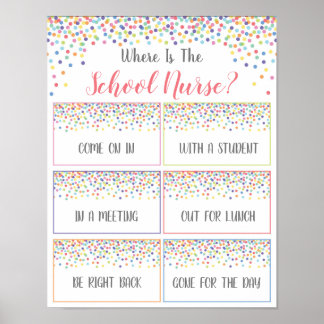 Where is the School Nurse Office Door Sign