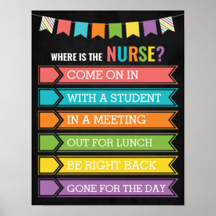 Where is the School Nurse Office Door Sign