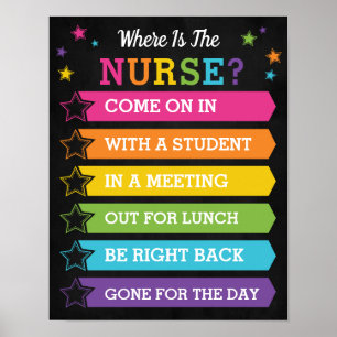 Where is the School Nurse Office Door Sign