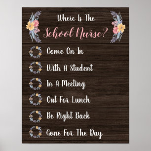 Where is the School Nurse Office Door Sign