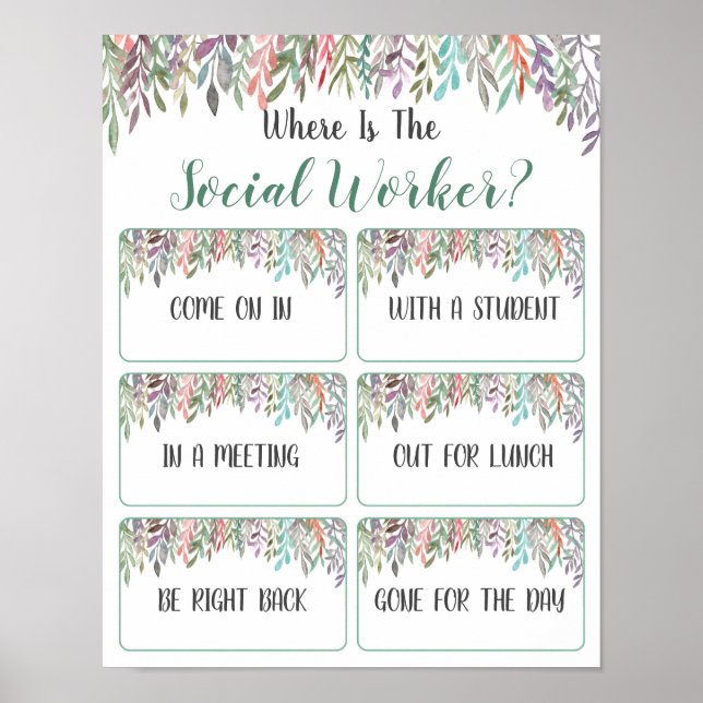 Where is the Social Worker Office Door Sign (Front)