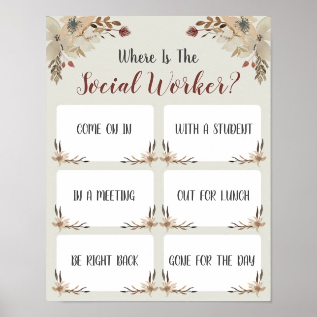 Where is the Social Worker Office Door Sign (Front)