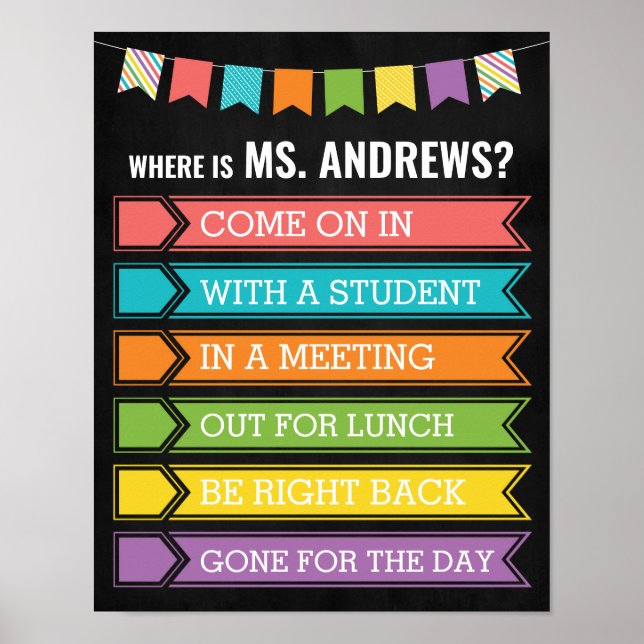 Where is the Teacher Office Door Sign (Front)