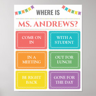 Where is the Teacher Office Door Sign