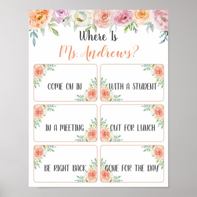 Where is the Teacher Office Door Sign (Front)