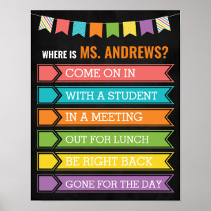 Where is the Teacher Office Door Sign