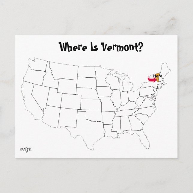 Where Is Vermont? Postcard (Front)