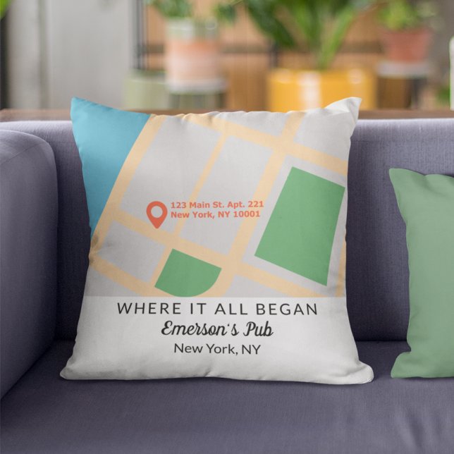 Where It All Began Couple Anniversary Keepsake Cushion (Where It All Began Couple Anniversary Keepsake Throw Pillow
)