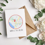 Where it All Began First Met Place Holiday Card<br><div class="desc">Where It All Began: Personalised Map to Your First Meeting Spot! Move the map pin with our easy 'Edit using Design Tool.' A perfect gift for special occasions like Valentine's Day, Christmas, birthdays, Mother's and Father's Day, anniversaries, weddings, graduations, and Thanksgiving. Create lasting memories with this unique and thoughtful present....</div>