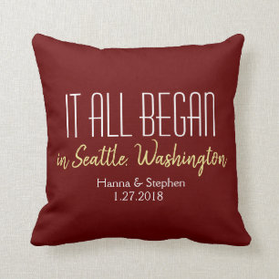Where it All Began Love Story Home Town Pillow