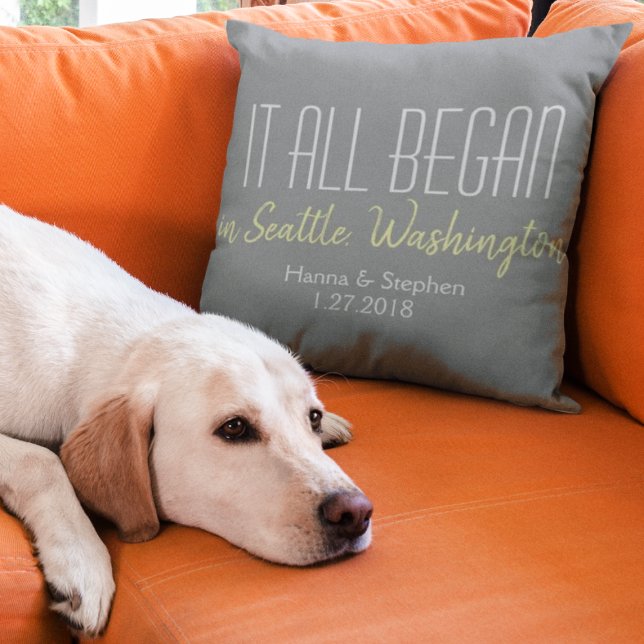 Where it All Began Love Story Home Town Pillow (Creator Uploaded)