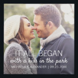 Where It All Began Personalised Couples Photo Faux Canvas Print<br><div class="desc">Every couple has a unique story about where it all began. This photo canvas print with white text can be customised to any couple,  with their names,  the date of their anniversary (first date,  wedding,  engagement,  etc),  as well as a picture of the happy couple. A truly unique keepsake!</div>