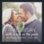 Where It All Began Personalised Couples Photo Faux Canvas Print<br><div class="desc">Every couple has a unique story about where it all began. This photo canvas print with white text can be customised to any couple,  with their names,  the date of their anniversary (first date,  wedding,  engagement,  etc),  as well as a picture of the happy couple. A truly unique keepsake!</div>