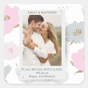 Where It All Began Romantic Couples Personalised Square Sticker