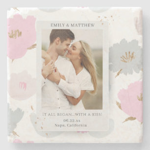 Where It All Began Romantic Couples Personalised Stone Coaster