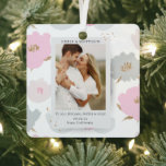 Where It All Began Romantic Couples Personalized Metal Tree Decoration<br><div class="desc">Where It All Began Romantic Couples Personalized Ornaments feature a modern abstract pink floral with gold glitter accents. In the center add your favorite photo and your text of how you met. Easy DIY (Do It Yourself) by editing the text in the text boxes provided. Designed by ©Evco Studio www.zazzle.com/store/evcostudio...</div>