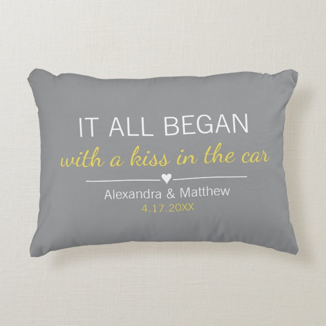 Where It All Began Romantic Personalised Couples Decorative Cushion (Front)