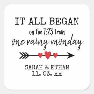 Where It All Began Valentine's Day With Love Square Sticker