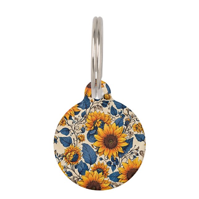 Where Joy Meets Safety : Radiant Sunflower Pet Tag (Front)