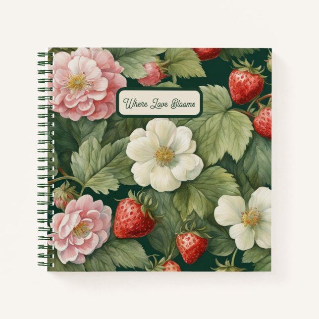 Where Love Blooms: Square Notebook (Front)