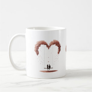 Where Love Gently Falls Petals Between Two Hearts Coffee Mug