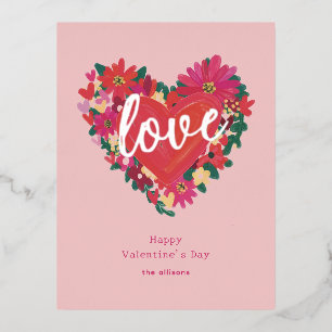Where Love Grows Personalised Valentine Foil Holiday Postcard