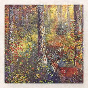 Where Magic Hides - Woodland Landscape Glass Coaster