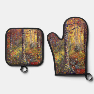 Where Magic Hides - Woodland Landscape Oven Mitt & Pot Holder Set