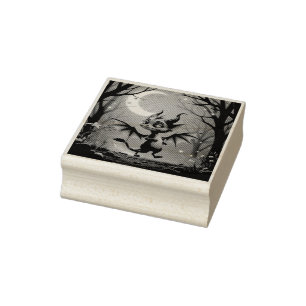 Where moonbeams dance, little mischief awakens.  rubber stamp