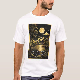 Where Moonlight Meets Silence Serene Nightscape T-Shirt